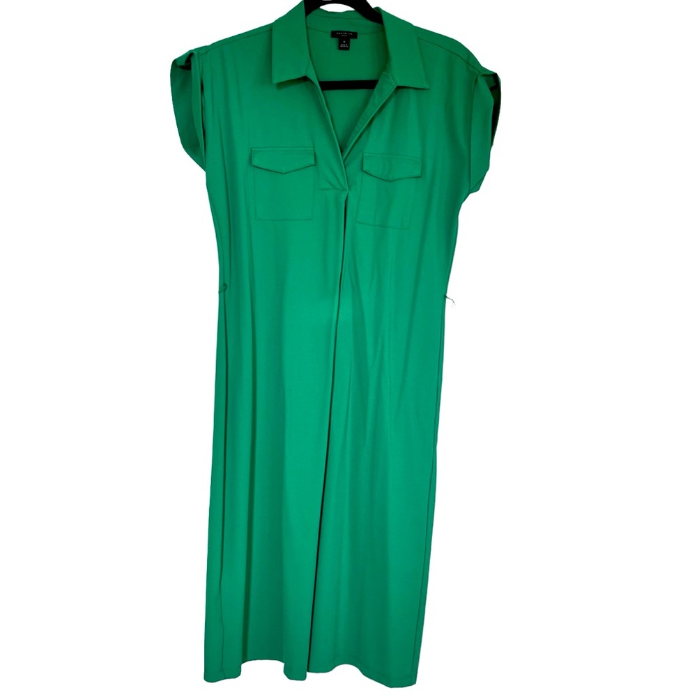 Ann Taylor Green Midi Shirtdress, Size Small Petite $10